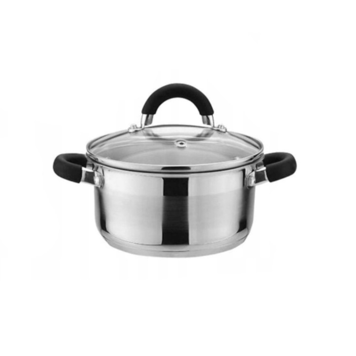 Oala din inox 3litri cu capac, 20 cm, fund termic multistrat, Kinghoff