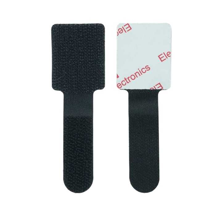 Set 20 organizatoare cu autoadeziv pentru cabluri, negru