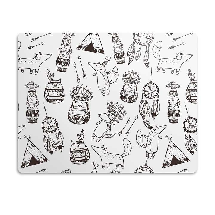 Covor PVC. Tulup. Vinil. Desen Animat. Alb Negru. 45x35 cm. 010250340010100006167