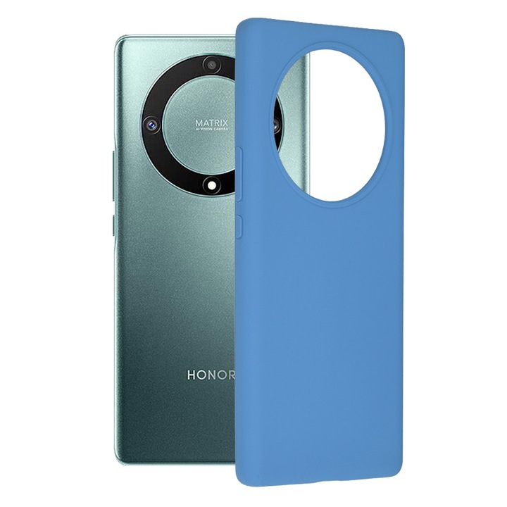 Калъф за телефон Honor Magic 5 Lite, Защита от пръстови отпечатъци, Вътрешност от микрофибър, Extra Pro камера, Син