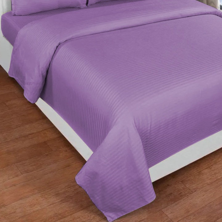 Плитка за завивка king size Damascus Polycotton райе 1 см, 200 x 230 см, Pucioasa, лилаво