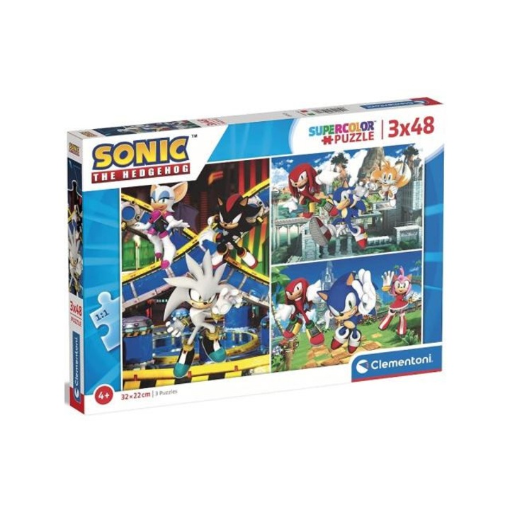 Clementoni 5252800 Sonic a sündisznó 3x48db-os puzzle - Clementoni