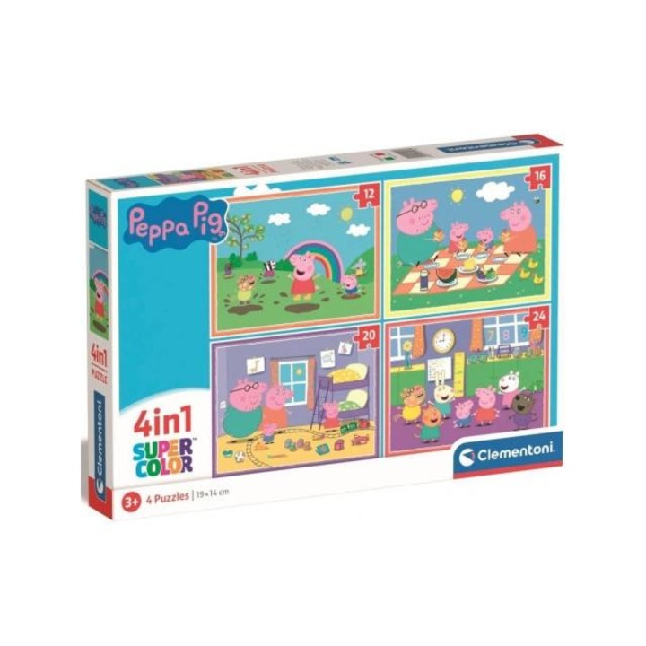 Clementoni 5215164 Peppa malac 4 az 1-ben 12-16-20-24db-os puzzle - Clementoni