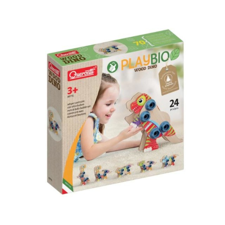 Quercetti 5807316 Quercetti: Play Bio összeszerelhető dinoszaurusz 24db-os