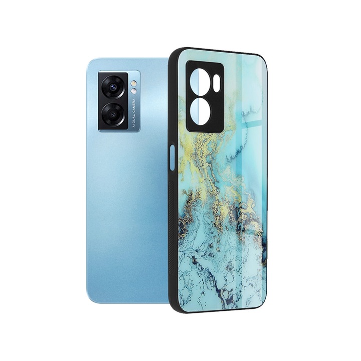 A borító kompatibilis az Oppo A77 Techsuit Glaze Blue Ocean termékkel