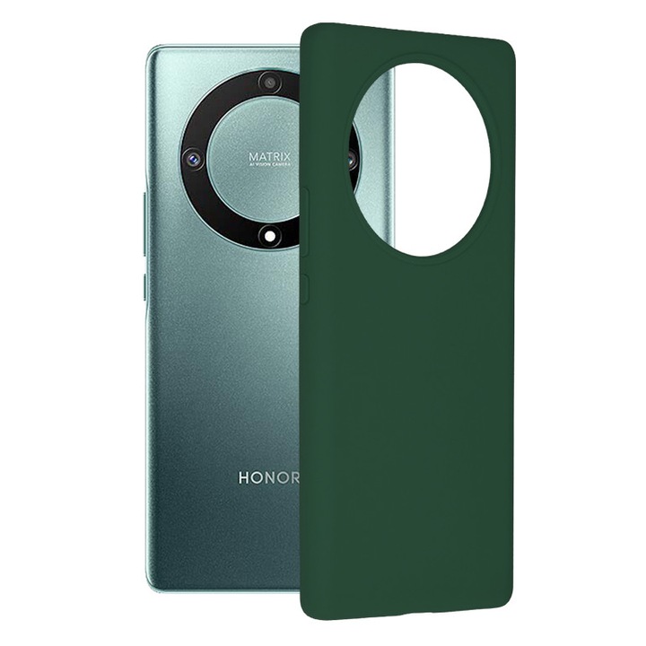 Кейс за Honor Magic5 Lite, Techsuit Soft Edge Silicone, Dark Green