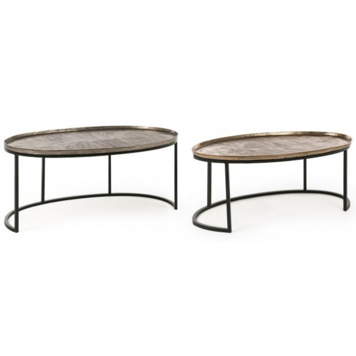 Set 2 masute fier aluminiu Amira 85x49x36 cm, 97x59x41 cm