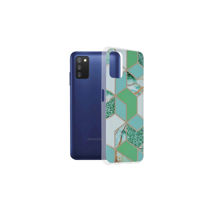 Husa Compatibila cu Samsung Galaxy A03s Techsuit Marble Green Hex