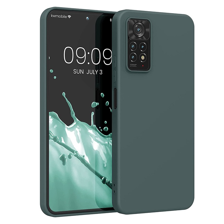 Калъф, Съвместим с Xiomi Redmi Note 12 Pro 4G, Силиконово желе, Вътрешност от микрофибър, Гъвкав, Тъмно зелен