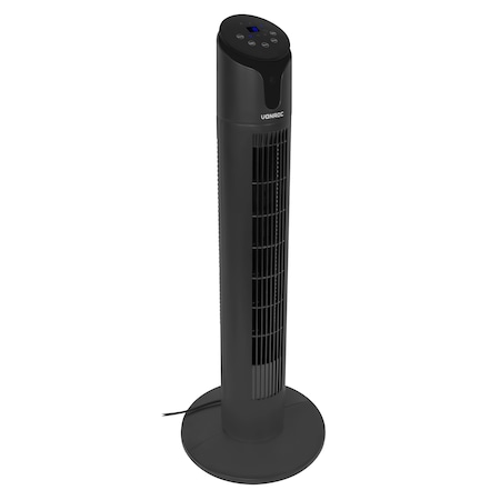Ventilator turn, VONROC, AF504AC, elegant, 86cm, 3 setari viteza, negru, cu telecomanda