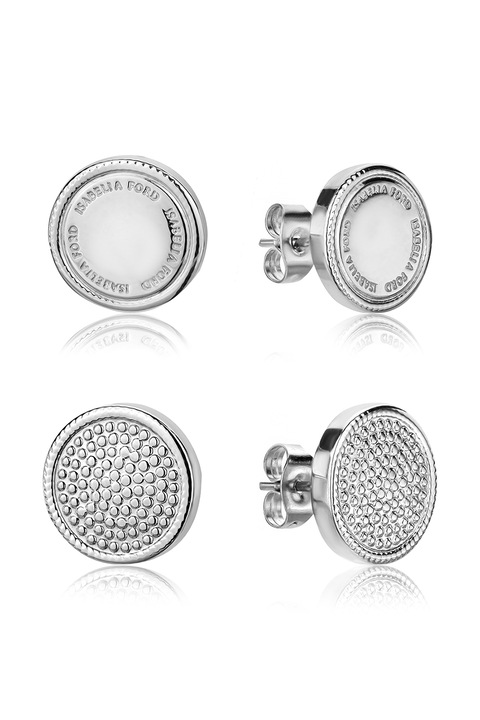 Isabella Ford, Set de cercei din otel inoxidabil - 2 perechi, Argintiu