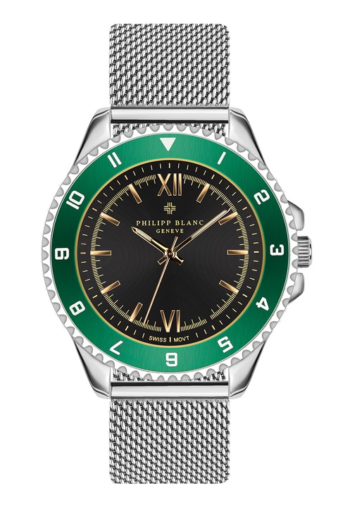 Philipp Blanc, Karóra rozsdamentes acél hálós fémszíjjal, Ezüstszín