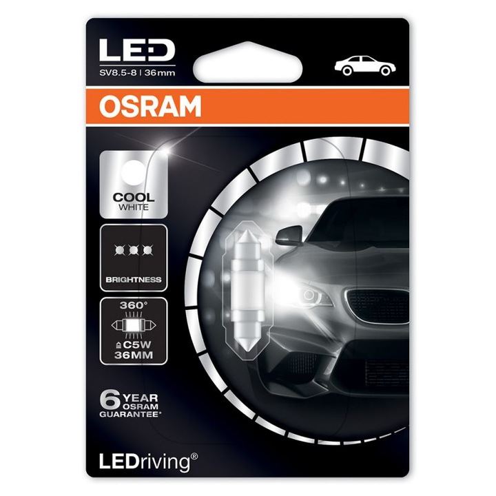 Bec auto, Osram, LED, 36mm, 1W