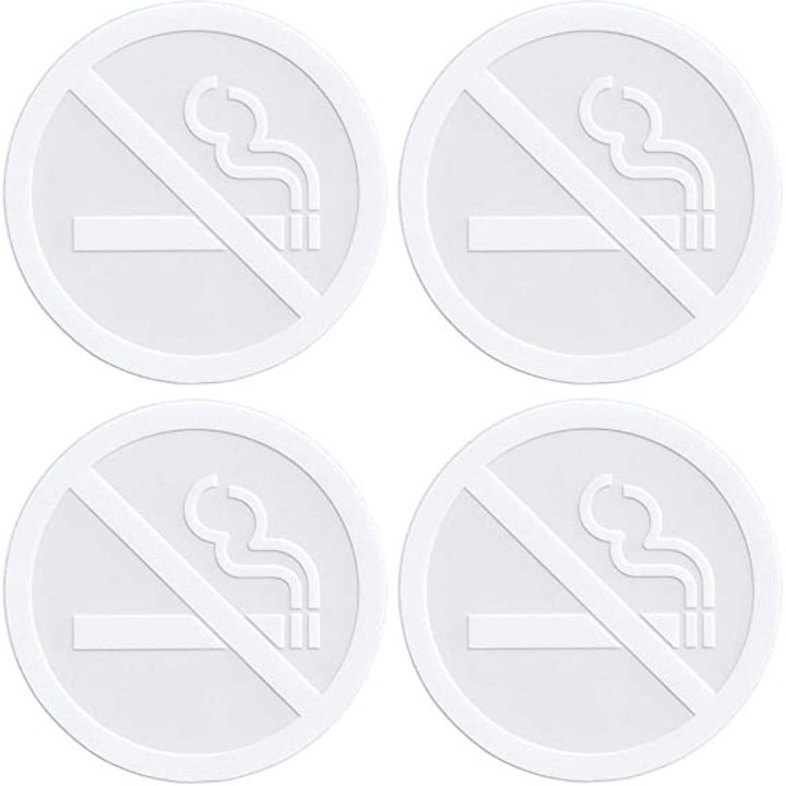 Комплект стикери Duragon, предупреждение "Пушенето забранено", стикер, 4 бр., 8х8 см