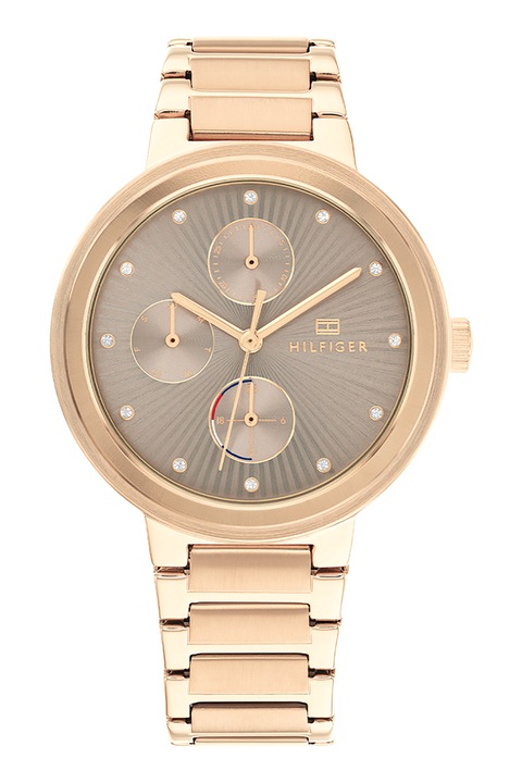 Tommy Hilfiger, Мултифункционален часовник с кристали на циферблата, Rose Gold