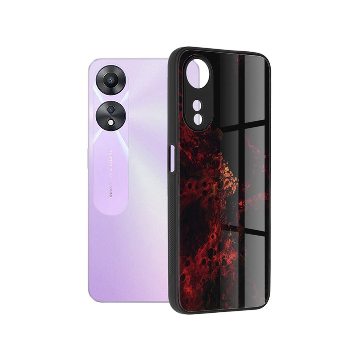 A borító kompatibilis az Oppo A58 / A78 Techsuit Glaze Red Nebula köddel