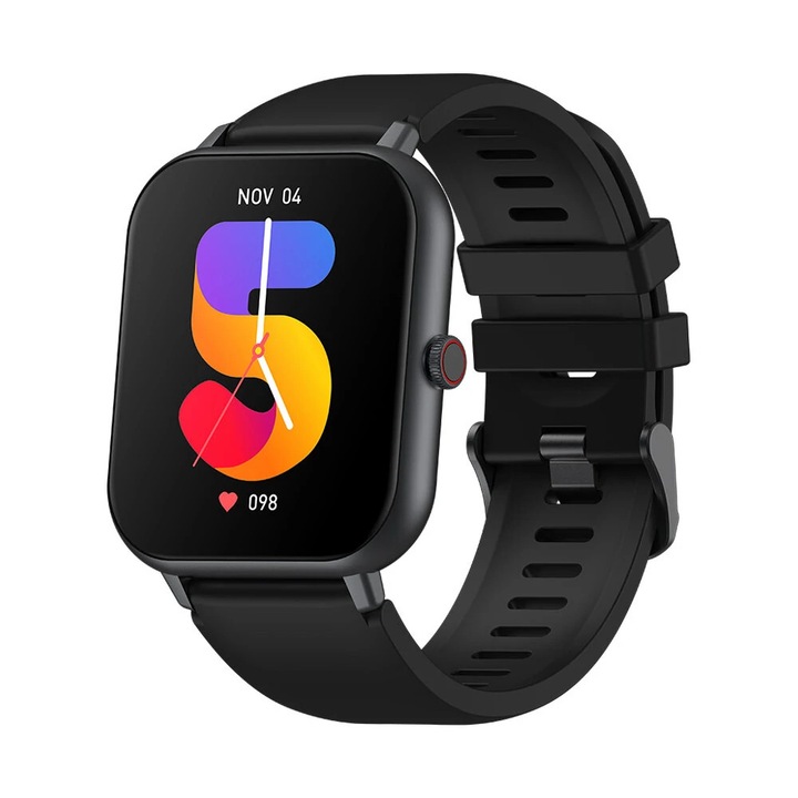 Ceas Smartwatch Zeblaze Btalk Lite Negru 1,83", apeluri vocale HD, BLE 5.1, IP68, monitorizare saturatie oxigen si puls, cu 100+ de moduri sport si 200+ de fete de ceas