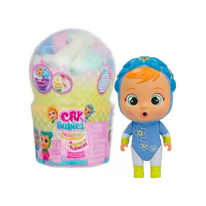 IMC Toys 4087507 Cry Babies: Varázskönnyek - Happy Flower kék baba