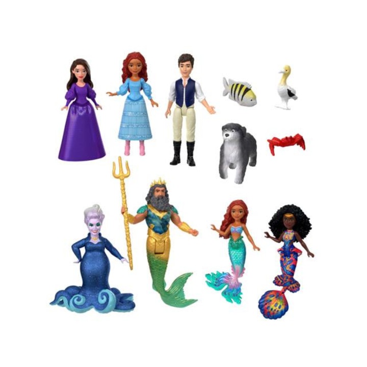 Mattel 35137800 Disney A kis hableány: Föld és Tenger mini 7+4 db-os 12cm-es baba szett - Mattel