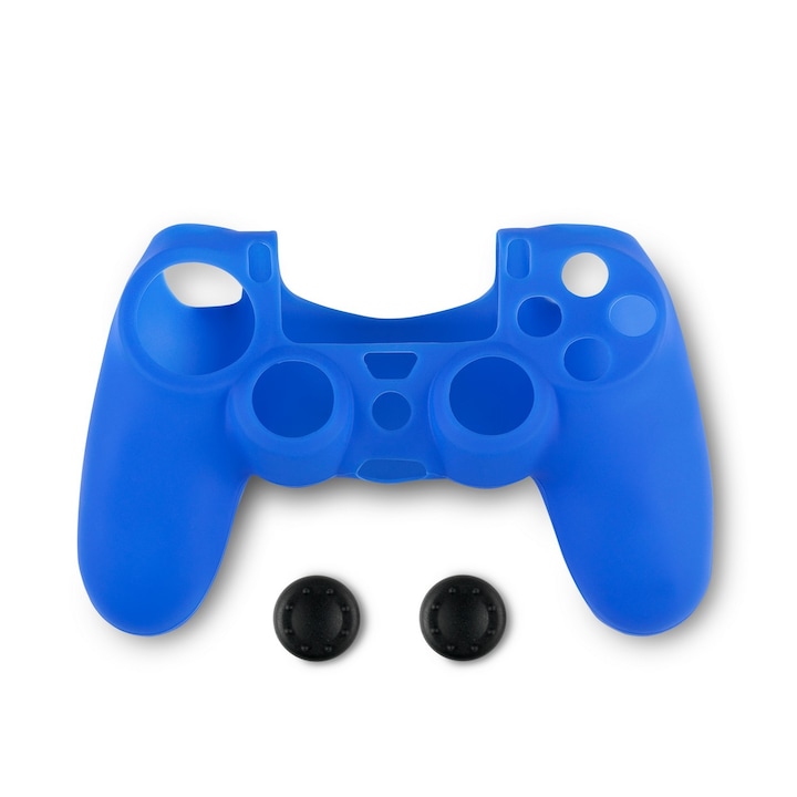 Spartan Gear szilikonos kontroller védő tok és hüvelykujj csúszásgátló, PS4, kék