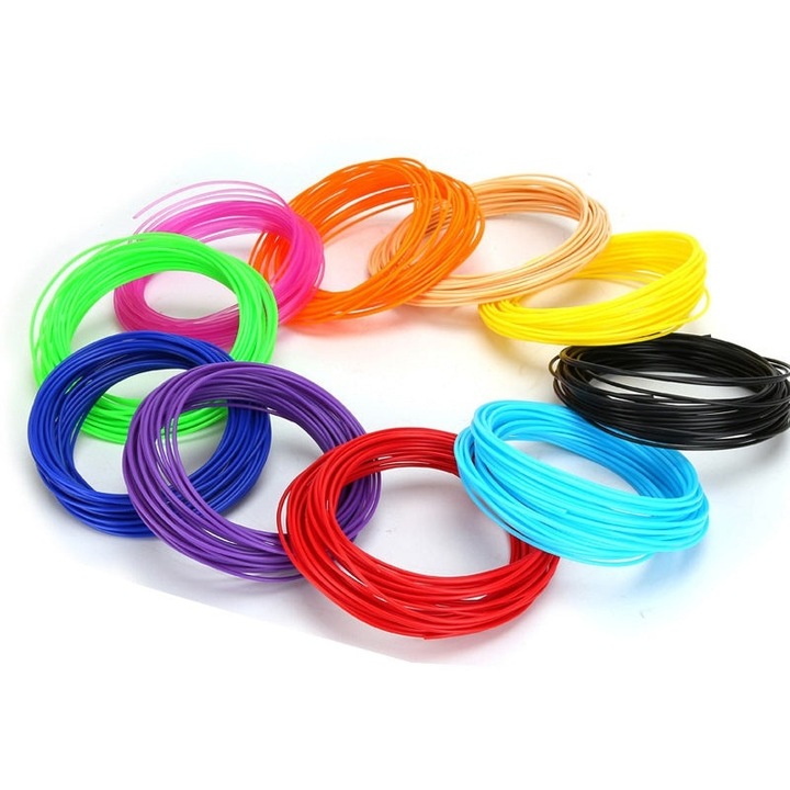 10 x 5 m-es szálkészlet/tartalék 3D ceruzához, Welora®, összesen 50 méter, PLA 1,75 mm, univerzális, prémium minőségű, többszínű