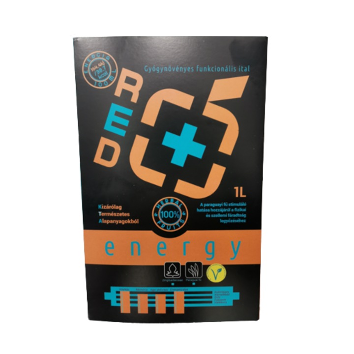 RedPower Energy – Természetes alapanyagokból készült vegán energiaital, 4x250 ml