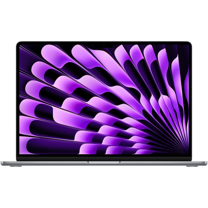 Laptop Apple MacBook Air 15" cu procesor Apple M2, 8 nuclee CPU si 10 nuclee GPU, 8GB, 512GB SSD, Space Grey, RO KB