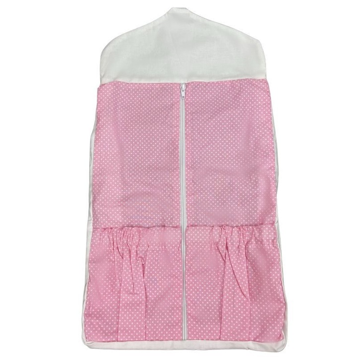 Play School Pink rózsaszín pöttyös oviszsák, 30 x 60 cm