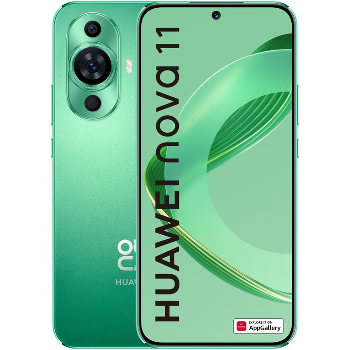 Huawei Nova 11 Mobiltelefon, Kártyafüggetlen, 8GB RAM, 256GB, 4G, Zöld