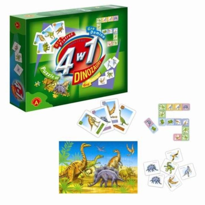 Joc educativ, Alexander, Dinozauri, 4 in 1, Plastic, +4ani, Multicolor