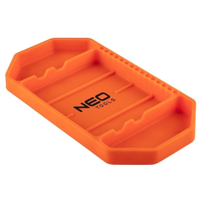 Tava pentru scule Neo Tools, 27.5x14.5x2.5 cm, Silicon, Portocaliu