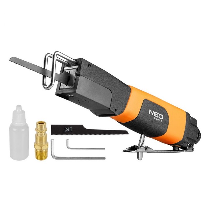 Пневматичен трион Neo Tools, 6.3 bar, 9000 rpm, 155 l/min, Черен/Оранжев