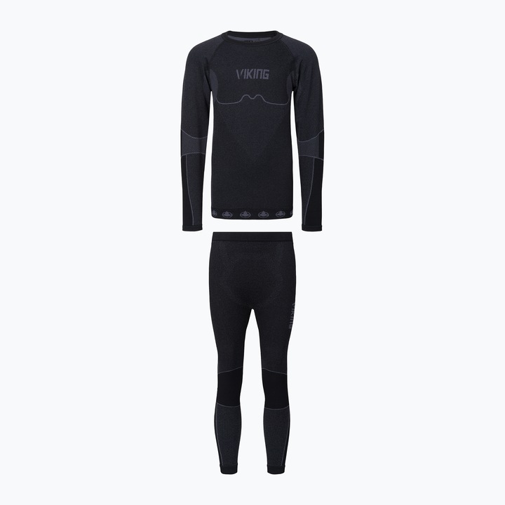 Lenjerie termoactiva pentru copii, Viking, Poliamida, Negru, 116-128 cm