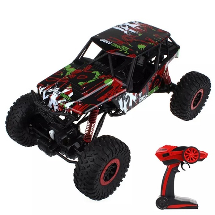 Masina cu telecomanda, Crawler, RC Rock, Plastic, HB-P1001, 4WD, 2.4GHz, 1:10, Multicolor