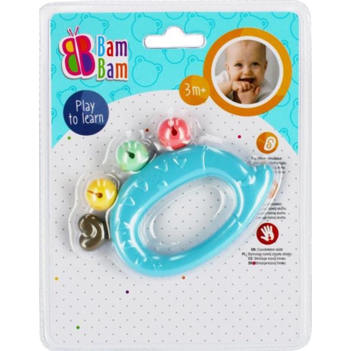 Играчка дрънкалка за бебета Бам Бам Пластмаса Многоцветна 3 месеца+