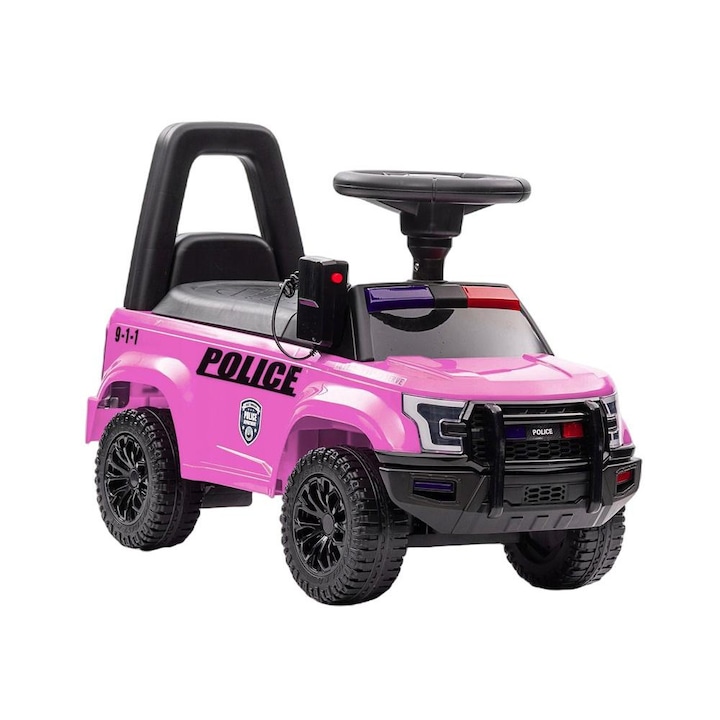 Lean Toys Gyermek rendőrautó, 62 x 28 x 43 cm, rózsaszín/fekete