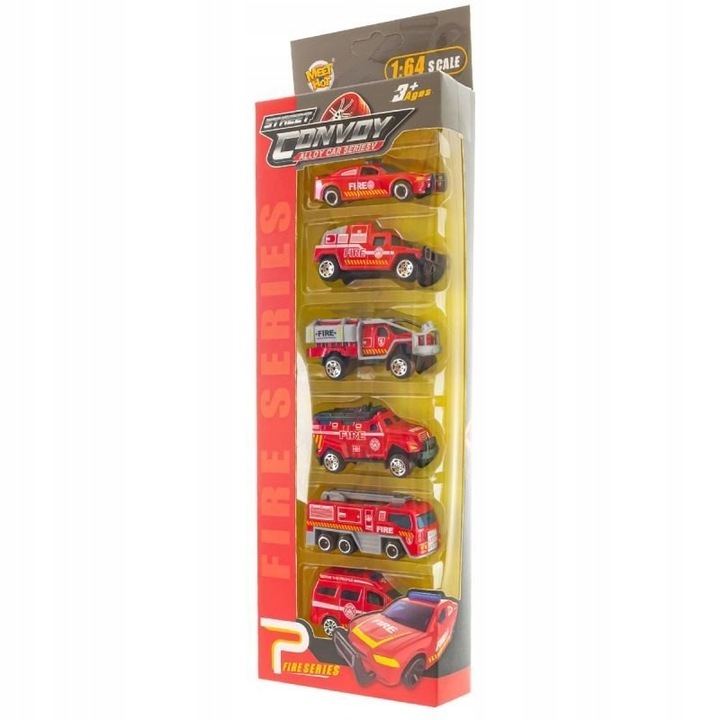 6 db autós készlet, Eurobaby, fém, piros