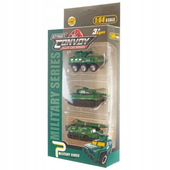 3 db katonai autó készlet, Eurobaby, műanyag, többszínű