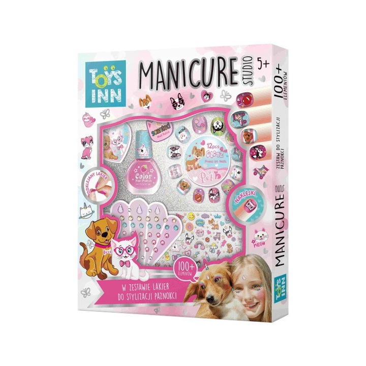 Set de accesorii pentru manichiura, Toys Inn, 25 x 20 x 3 cm, Multicolor