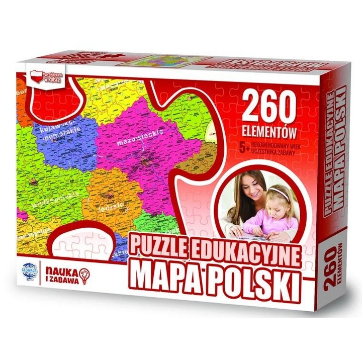 Puzzle harta educationala a Poloniei, Zachem, 260 piese