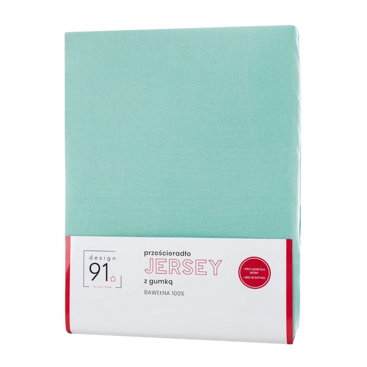 Чаршаф с ластик Eurofirany Design91, Памук, 180x200 см, Светло зелен