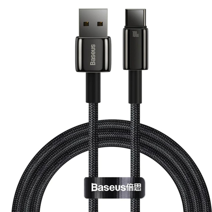 Cablu USB la Type-C Baseus Tungsten Gold Fast Charging ,Negru
