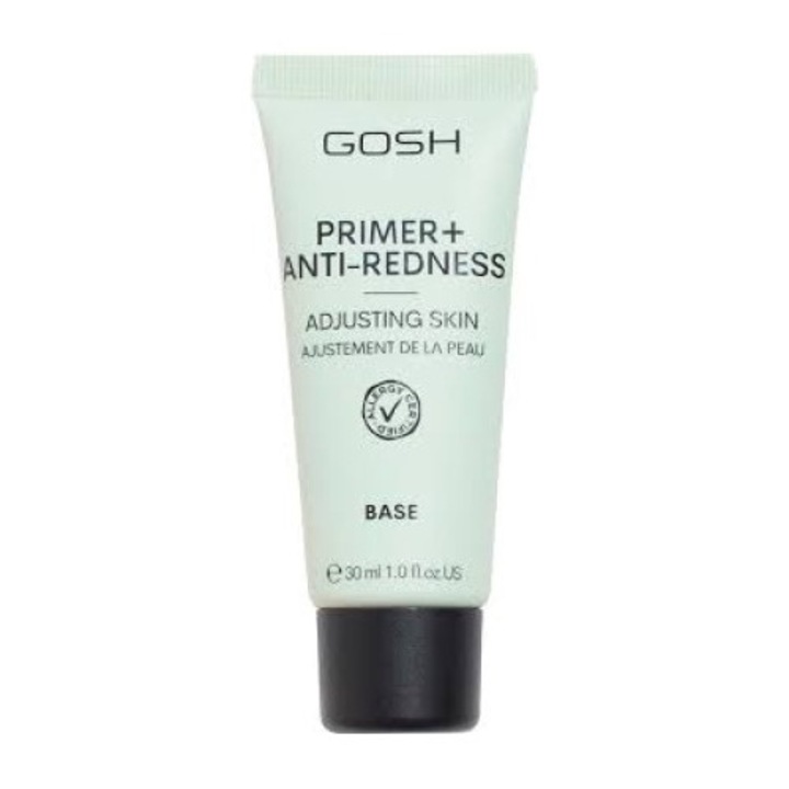 Gosh, Primer+, Fara parfum, Neutralizeaza roseata, Primer lichid, 008, Anti-roseata, 30 ml