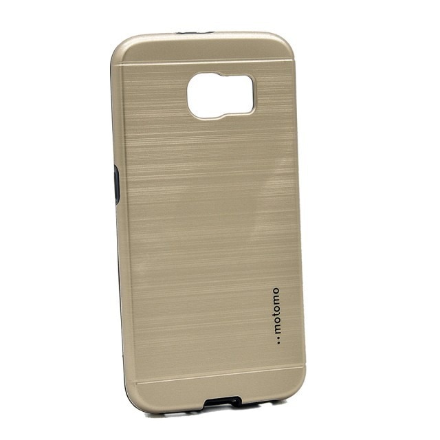 Capac de protectie Motomo V5 pentru Samsung Galaxy S6 Edge, silicon moale si plastic, auriu