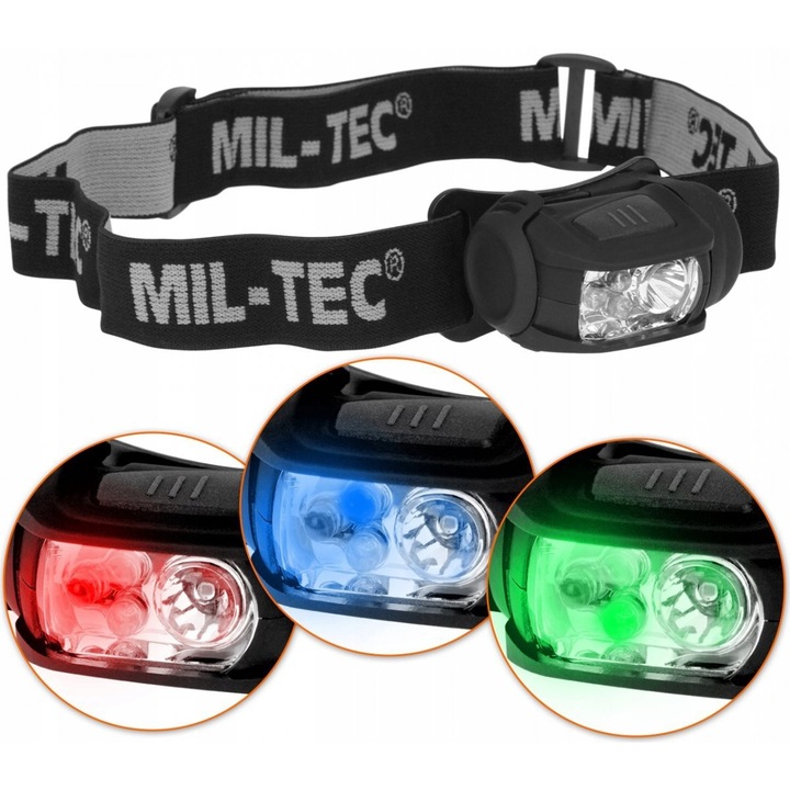LED лента за глава, Mil-Tec, ABS, 65lm