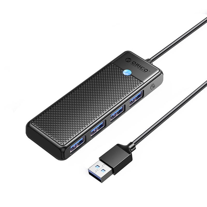 USB хъб Orico PAPW4A-U3-015-BK, HUB USB3.0 4 port Black