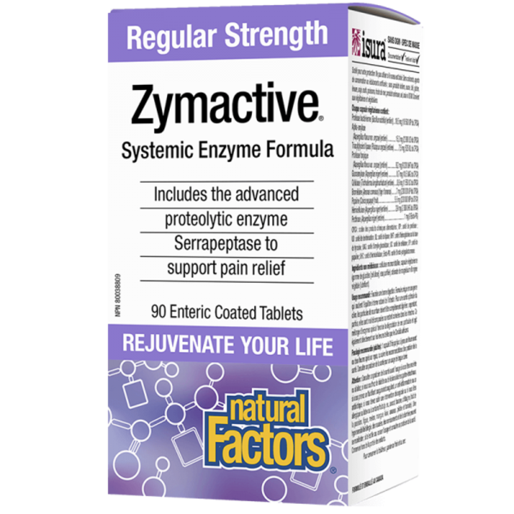 Supliment alimentar, Natural Factors, Zymactive Systemic Enzyme Formula, Enzime proteolitice, 90 tablete