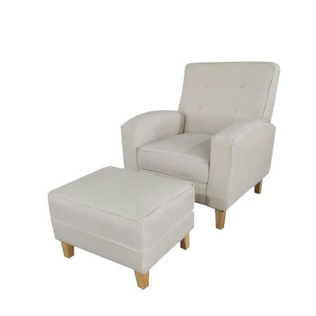 Fotoliu+ ottoman Kring Chester, 80x90x90 cm, Bej
