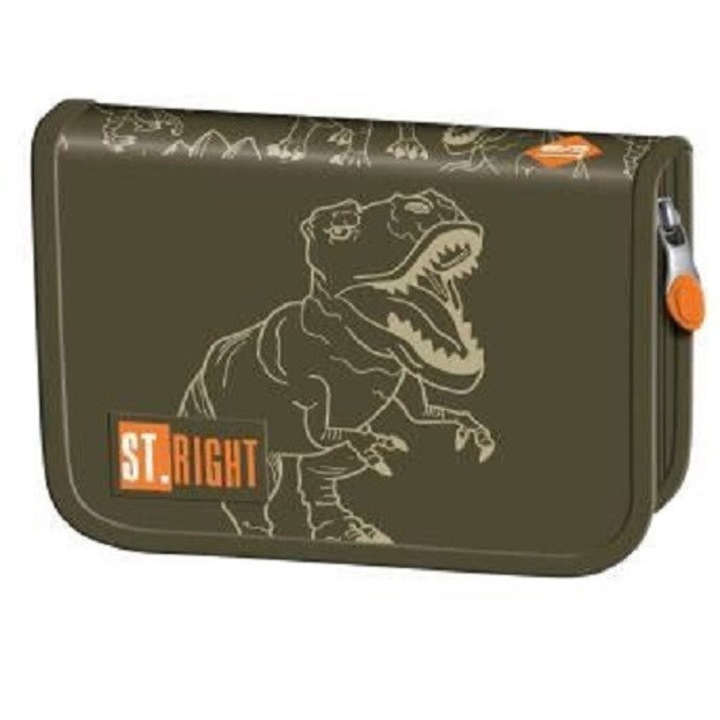 Merev tolltartó 1 cipzárral és 2 hosszabbítóval, St. Majewski, Felszereletlen, St.Right Collection - T-Rex Junior PC03, 20,5x14x3,5 cm