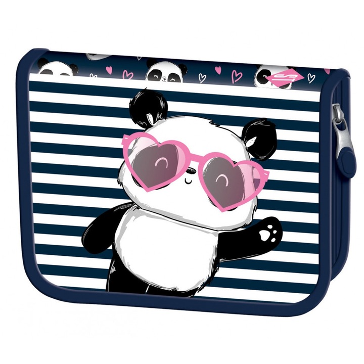 Merev tolltartó 1 cipzárral és 2 hosszabbítóval, St. Majewski, Felszereletlen, St.Right Collection - Love Panda PC03, 20,5x14x3,5 cm